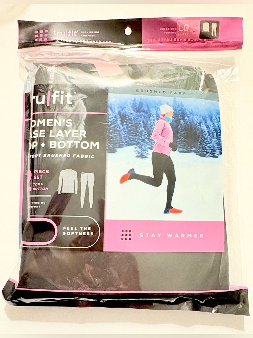 trufit Men's Black Base Layer Top & Bottom Set